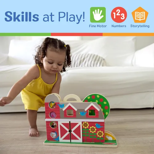 Vista 5 de Melissa & Doug GO Tots Tumble de Granja de Madera con 4 Discos - Certificado FSC