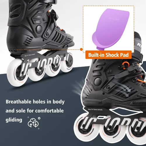 Vista 5 de Inline Skates for Women Men, Fitness Speed Racing Skates with Durable Outer Shell, Adult Male Female, Professional Outdoor Fitness Roller Skates