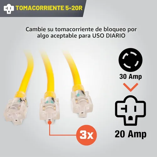 Vista 3 de Champion Power Equipment Cable adaptador de generador de 2 pies 30A 250V
