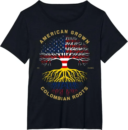 Vista 68 de Camiseta de regalo con la bandera de Estados Unidos con árbol de raíces colombianas