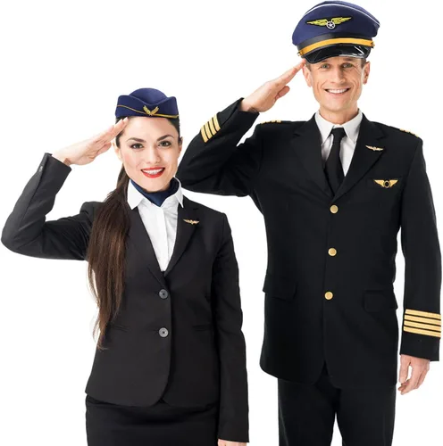 Vista 6 de Yewong piloto y azafata sombrero piloto de vuelo asistente accesorios de disfraces para Halloween pareja disfraz Cosplay fiesta