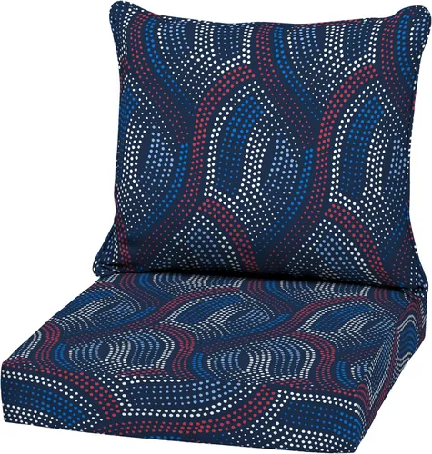 Vista 23 de Arden - Juego de cojines de asiento profundo para exteriores, 22x24, Alana Tile