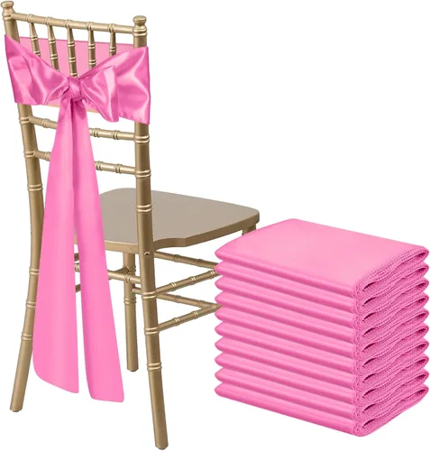 Vista 16 de 10 PCS Lazos de Satén Azul Bebé para Sillas Bandas Universales Cintas para Sillas Lazos Traseros para Bodas Fiestas Recepciones Eventos Banquetes