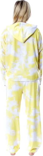Vista 2 de INTIMO Minions Positive Vibes Tie Dye - Conjunto de pijama con capucha para mujer