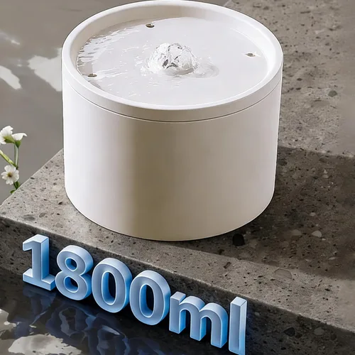Vista 7 de Fuente de agua de cerámica para gatos de 60.87 oz/1.8 L, dispensador automático súper silencioso para beber mascotas con 7 filtros de repuesto