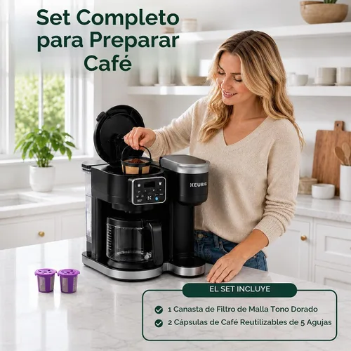 Vista 9 de 2 Reusable K Cups for Keurig Duo Gen 2 - Carafe Mesh Coffee Filter Basket