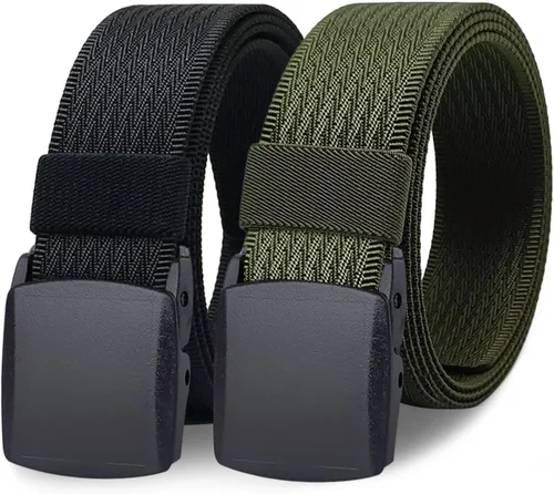 Vista 10 de WYuZe Cinturón de nailon para hombre sin metal sin níquel, cinturón táctico militar para senderismo