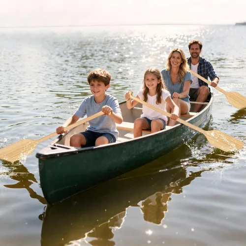 Vista 4 de Remo de madera para canoa de 4 pies, remos de bote con agarre ergonómico, madera premium, acabado protector