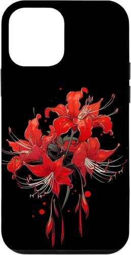 Vista 16 de iPhone 16 Red Spider Lily Funda de anime de manga estética japonesa japonesa