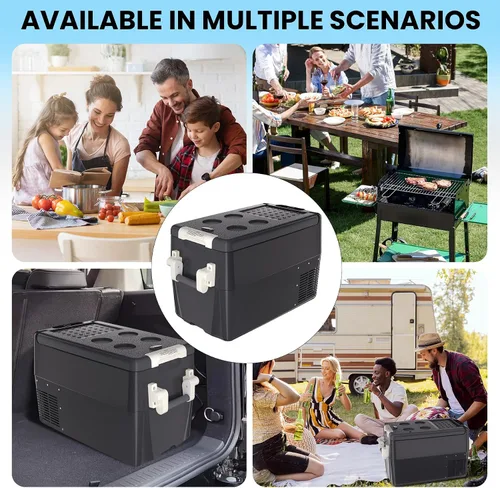 Vista 8 de TROPOW Refrigerador de 12 voltios, enfriador eléctrico portátil de 32QT (30L), congelador portátil de 12V/24V DC 110-240V AC, refrigerador de 12V