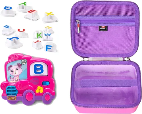 Vista 7 de FBLFOBELI Estuche rígido de transporte EVA compatible con LeapFrog Fridge Phonics juego de letras magnéticas (rosa)