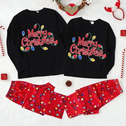 Vista 5 de SOLOYEE Pijamas de Navidad a juego para parejas, conjuntos de pijamas clásicos a cuadros para adultos, ropa de dormir de Navidad para familia