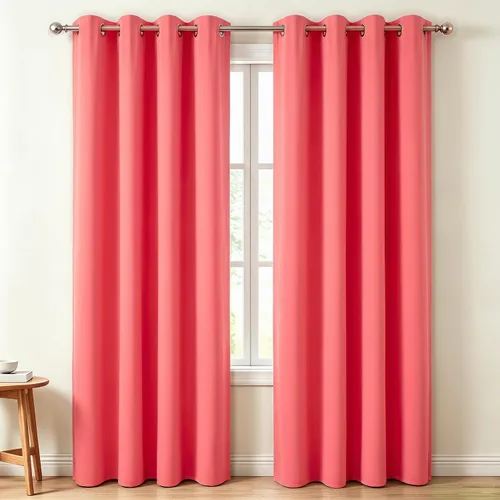 Vista 22 de Diraysid Cortinas opacas beige con ojales para dormitorio, con aislamiento térmico, cortinas de oscurecimiento de habitación, 38 x 54 pulgadas, 2