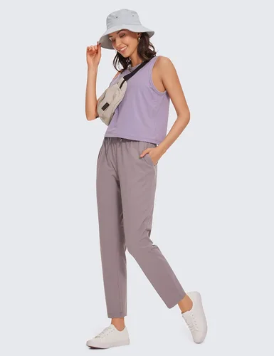 Vista 3 de CRZ YOGA - Pantalones deportivos de golf elásticos en 4 direcciones para mujer, pantalones de trabajo de vestir de 78, con bolsillos, para deportes