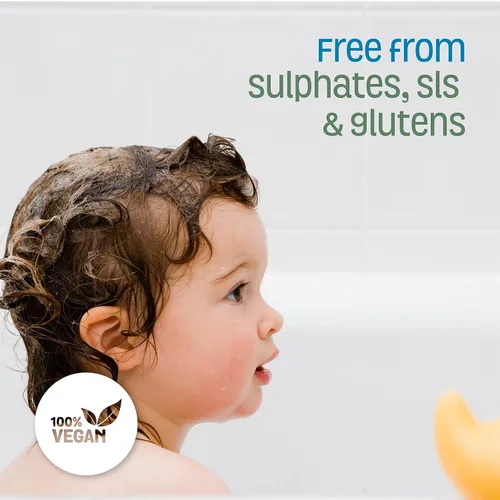 Vista 4 de Nature's Baby - Acondicionador y desenredante para bebés, formulado específicamente para problemas y pieles sensibles, sin desgarros, sin sulfato ni