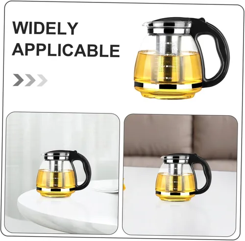 Vista 3 de Luxshiny Tetera de acero inoxidable resistente al calor, tapa de ventilación de aire, 8.26 x 6.69 x 5.90 pulgadas, tetera para té de hojas sueltas