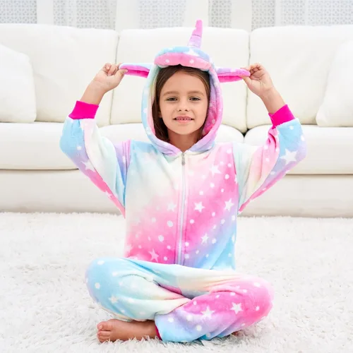 Vista 5 de FZOSM Lindo disfraz de unicornio para niñas, disfraz de Halloween y cosplay