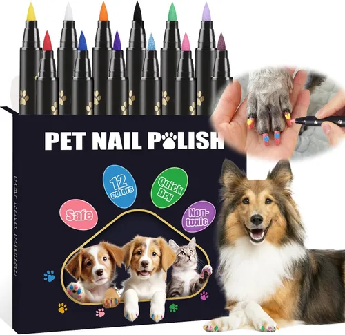 Vista 9 de 7 colores de esmalte de uñas de perro de secado rápido, esmalte de uñas seguro para mascotas, fácil de aplicar, no tóxico, uñas para perros