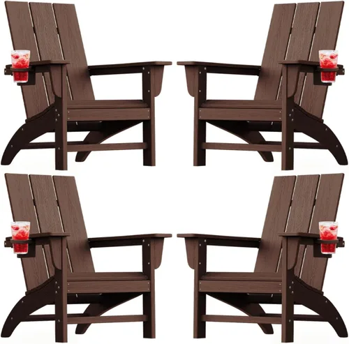 Vista 51 de Silla Adirondack moderna, sillas de patio de plástico HDPE para todo tipo de clima, silla para hoguera, sillas de césped al aire libre para terraza