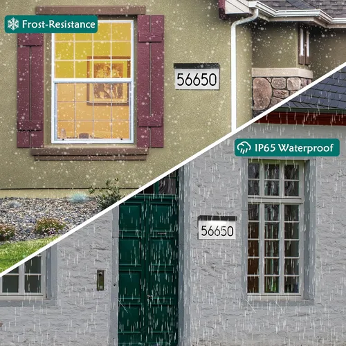 Vista 6 de Placa de dirección con números de casa alimentada por energía solar, número de casa personalizado para exteriores, letrero de dirección LED