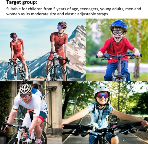 Vista 7 de Gafas de motocicleta para niños, 2 paquetes de gafas para cuatrimoto, motocross, esquí, gafas de carreras todoterreno para niños, gafas anti-UV, a