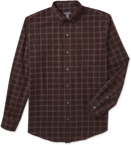 Vista 3 de Van Heusen Camisa de manga larga con botones y sin arrugas para hombre grande y alto