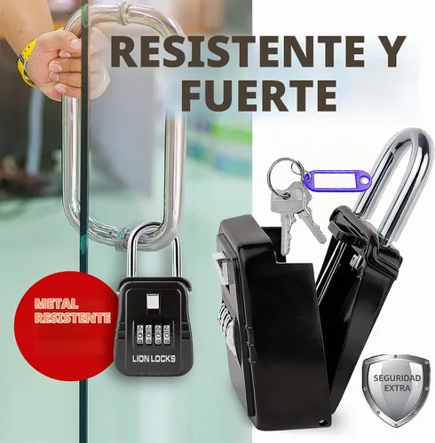 Vista 3 de Lion Locks Caja de bloqueo de llaves 1500 con código, caja de seguridad para llaves al aire libre, caja de bloqueo de agente inmobiliario