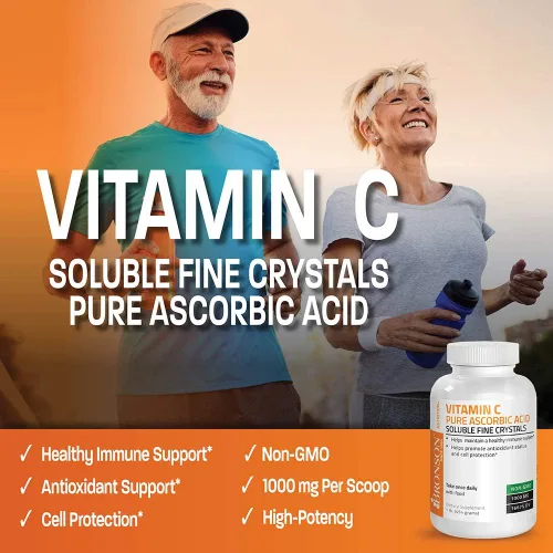 Vista 3 de Vitamina C en polvo, pura absorción, ácido soluble de Bronson Labs, 1