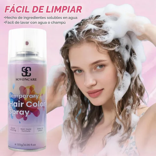 Vista 7 de SOVONCARE Spray de color temporal rosa intenso para el cabello para niños y # 1 - Rosa intenso