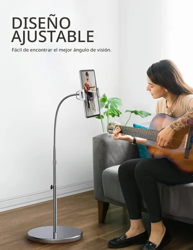 Vista 2 de Lamicall Soporte de suelo para tablet con cuello de cisne – Soporte Plateado