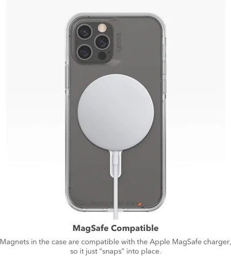 Vista 2 de ZAGG Gear4 Crystal Palace Snap - Funda transparente contra impactos con compatibilidad MagSafe para Apple 12 Pro Max