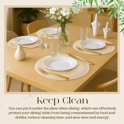 Vista 5 de Geosar Mantel individual de papel desechable con aspecto tejido de algodón Beige