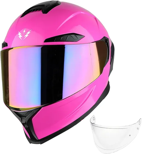 Vista 14 de 1Storm Casco Integral para Motocicleta DOT para Adultos, Motocicleta de Calle, Doble Visera, Protector Solar Interior con un Escudo Transparente Un