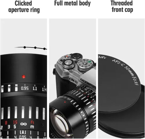 Vista 4 de TTARTISAN - Accesorio de lente manual de 1.969 in F0.95 APS-C de longitud vertical para cámaras Sony E Mount compatibles con A5000 A5100 A6000 A6100
