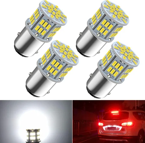 Vista 9 de Bombilla LED 1157 color amarillo ámbar, 12V-24V 1157 7528 2357 2057 BAY15D Bombilla LED de repuesto para luz de freno, luz trasera para automóvil