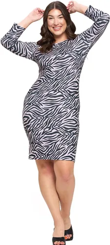 Vista 7 de ICONOFLASH Women's 34 Sleeves Midi Bodycon Dress Crew Neck Fitted Dresses with Plus Size Options