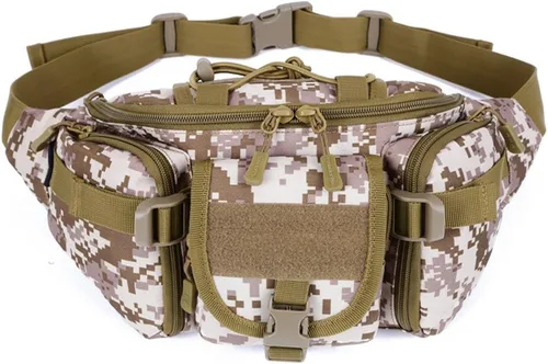 Vista 8 de Riñonera táctica militar impermeable WR para escalada al aire libre, pesca, correr, caza, compatible con iPhone 8 7 7 plus (camuflaje ACU)