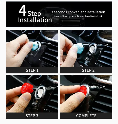 Vista 5 de SANRILY 1 Uds. Cubierta de botones de encendido de coche para BMW Serie 5 6 Serie 7 Serie F01 F02 F10 F11 F12 2009-2013 Interruptores de motor