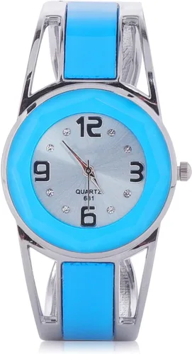 Vista 11 de ele ELEOPTION Reloj de pulsera para mujer, pulsera de cuarzo con esfera redonda de diamantes de imitación, correa de acero inoxidable, con caja