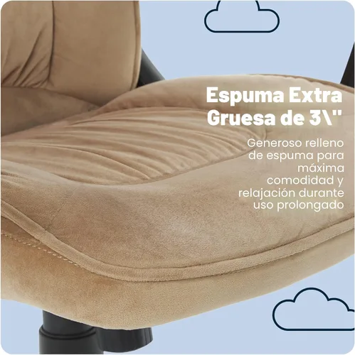 Vista 9 de Serta® Hannah Silla ejecutiva para oficina en casa, ergonómica de respaldo medio con soporte lumbar, cojín de asiento firme, almohadas corporales