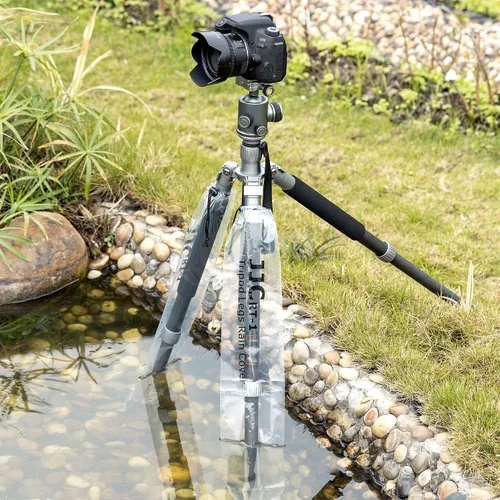 Vista 6 de Protector de 6 fundas transparentes para trípode para cámara, paquete de 6 protectores impermeables para proteger la mayoría de los trípodes