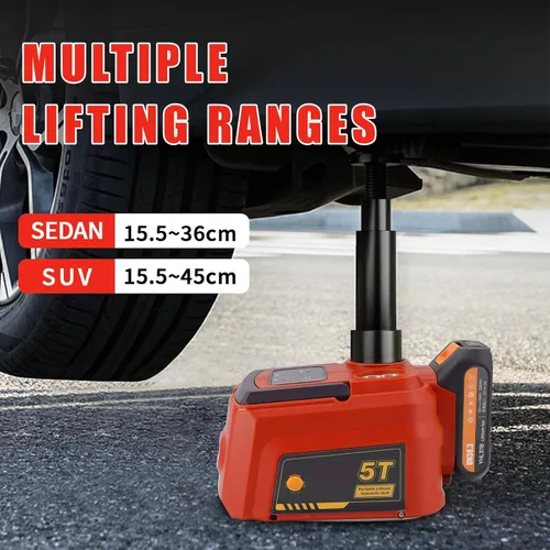 Vista 2 de E-HEELP Cordless Electric Floor Jack Kit 5 Ton with Remote, Wrench and LED Hydraulic Lifting for SUV and RV Tire Changes, Roadside Emergencies and