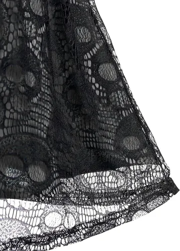 Vista 4 de Vestido de Halloween para mujer, talla grande, malla de encaje, sin mangas, camisola