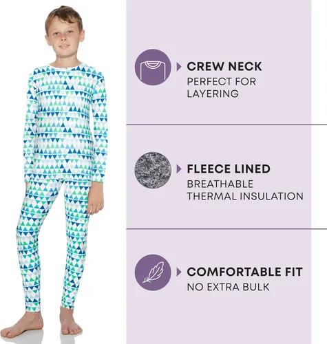 Vista 47 de Rocky Ropa interior térmica para niños, ropa interior larga para niños, capa base para clima frío/esquí
