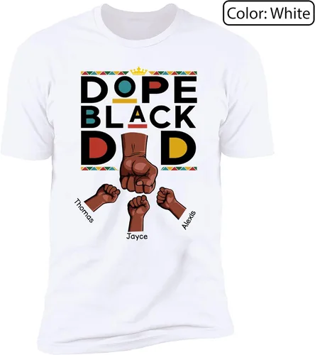 Vista 4 de Camiseta personalizada para el día del padre, camiseta personalizada para papá con el puño y el puño del niño, camiseta divertida y linda