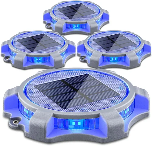 Vista 11 de SIEDiNLAR Luces solares para cubierta al aire libre, 2 modos, muelle LED, marcadores de entrada, luz impermeable para escalones, pasarela, escalera