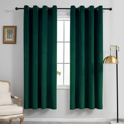 Vista 18 de VANASEE Cortinas de terciopelo gris oscuro para dormitorio, 63 pulgadas de largo, cortinas opacas para oscurecer la habitación, cortinas
