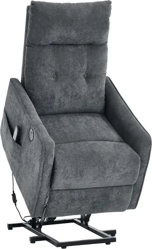 Vista 24 de Silla reclinable eléctrica con elevación Trustyue con calor y masaje, sillas elevadoras para asistencia al estar de pie, silla pequeña con elevación