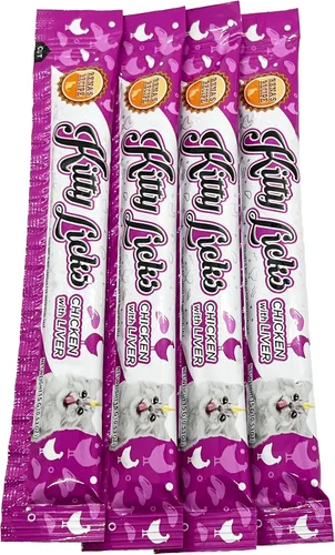 Vista 5 de Rena's Recipe Kitty Licks - Golosinas para gatos lamibles, paquete variado de pollo, 60 tubos