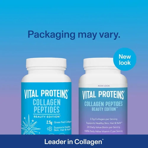 Vista 2 de Vital Proteins Cápsulas de colágeno Peptides Beauty Edition, 0.09 oz de colágeno por porción con biotina y vitamina C, 30 porciones (paquete de 2)